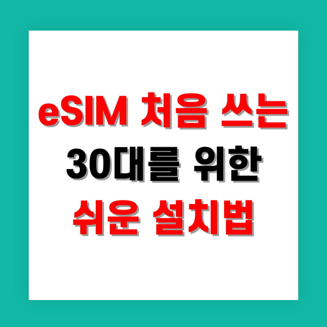 eSIM 처음 쓰는 30대를 위한 쉬운 설치법