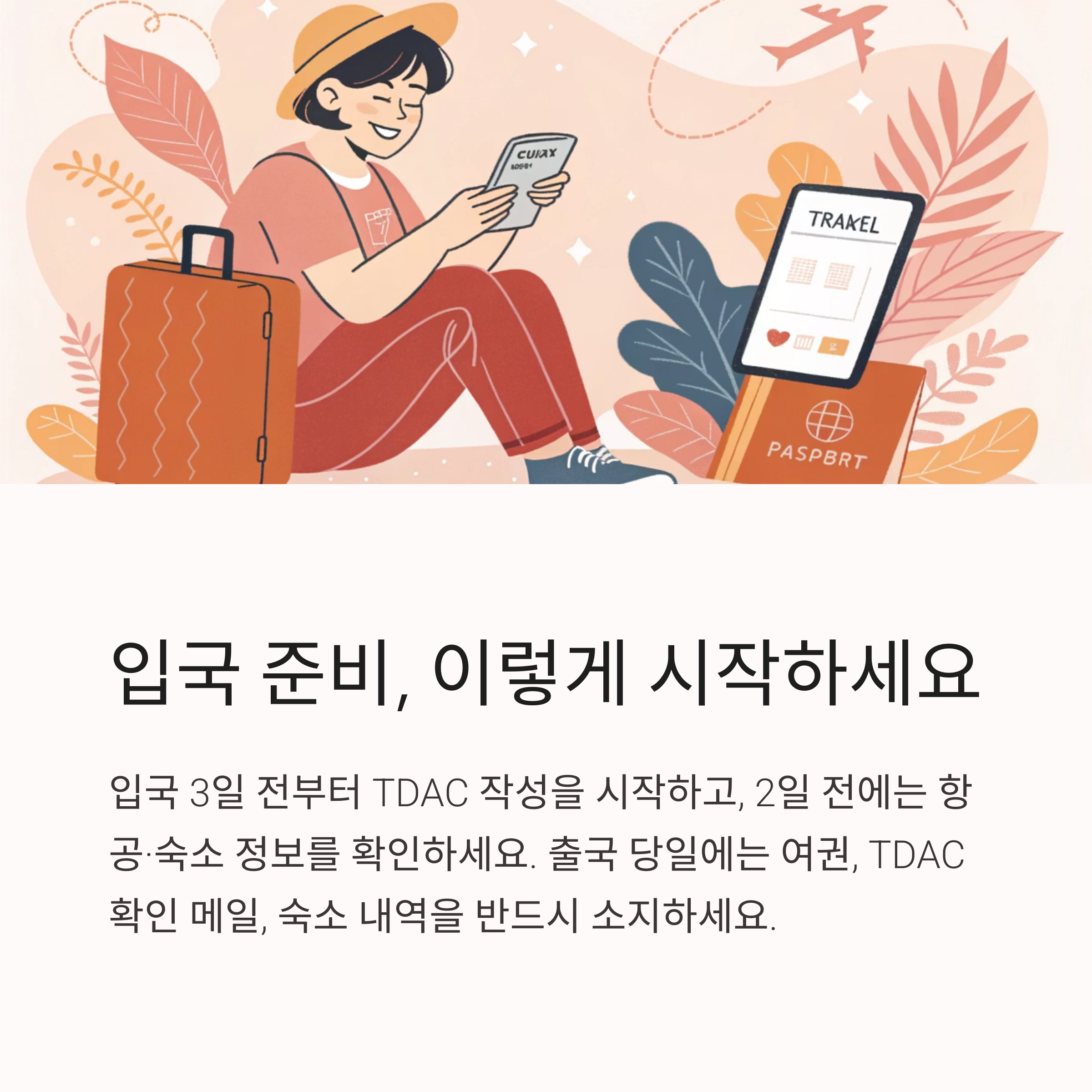 입국 준비, 이렇게 시작하세요