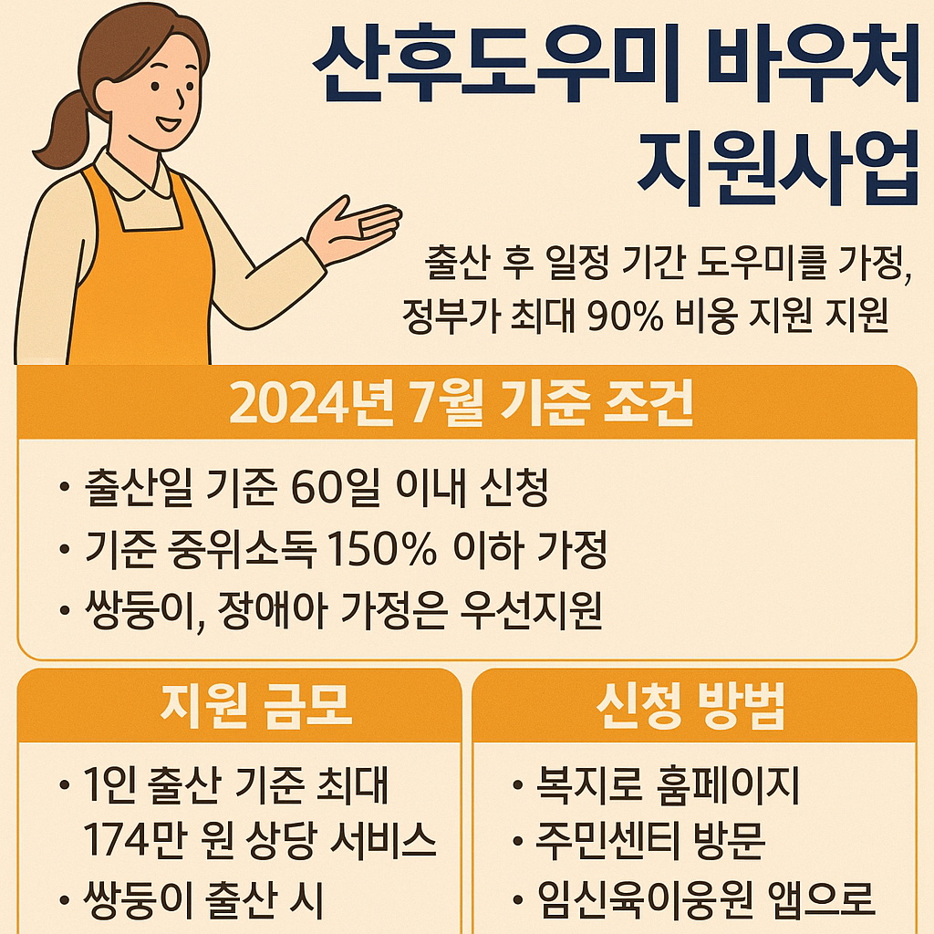 “산후도우미 바우처 신청 방법 및 지원금 총정리 (2025년 7월 기준)”