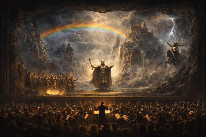 조명과 무대와 음악이 하나로 통합된 바그너의 총체예술 공연 장면