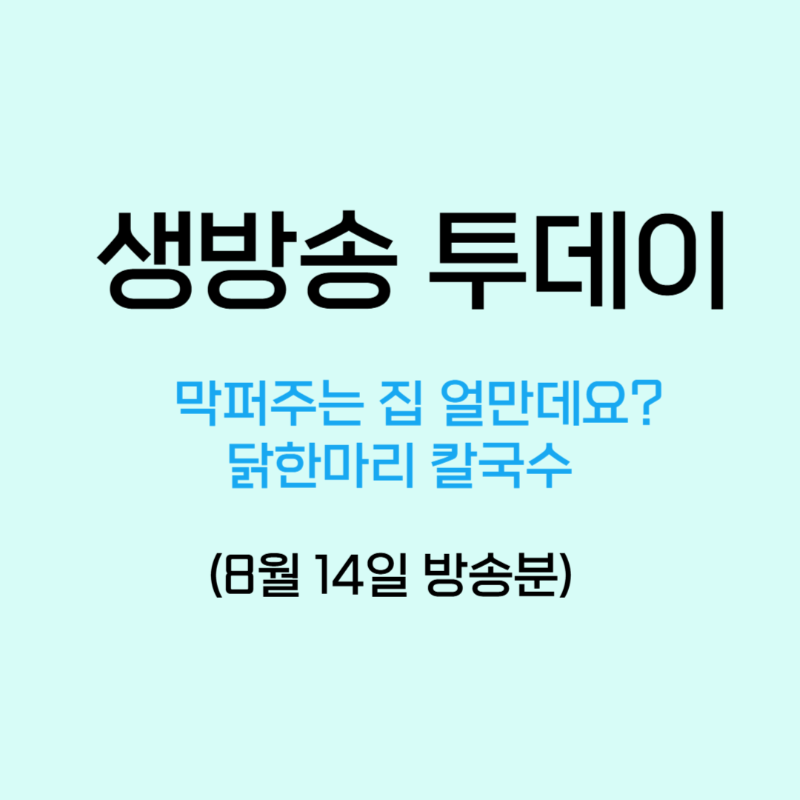 생방송투데이 막퍼주는집 얼만데요?