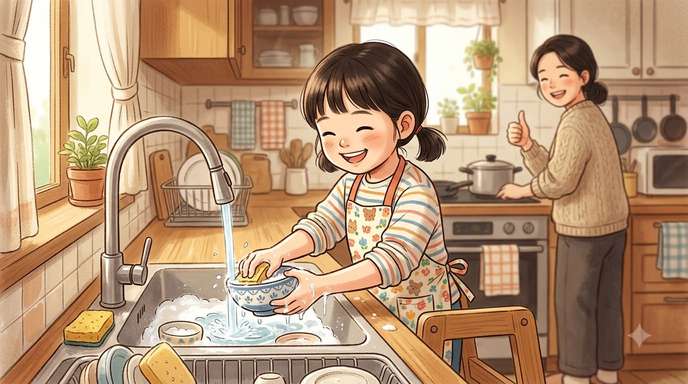 설거지 하는 아이