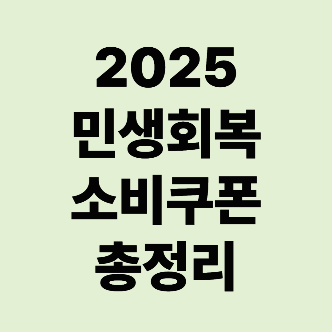2025 민생회복 소비쿠폰 신청방법 총정리