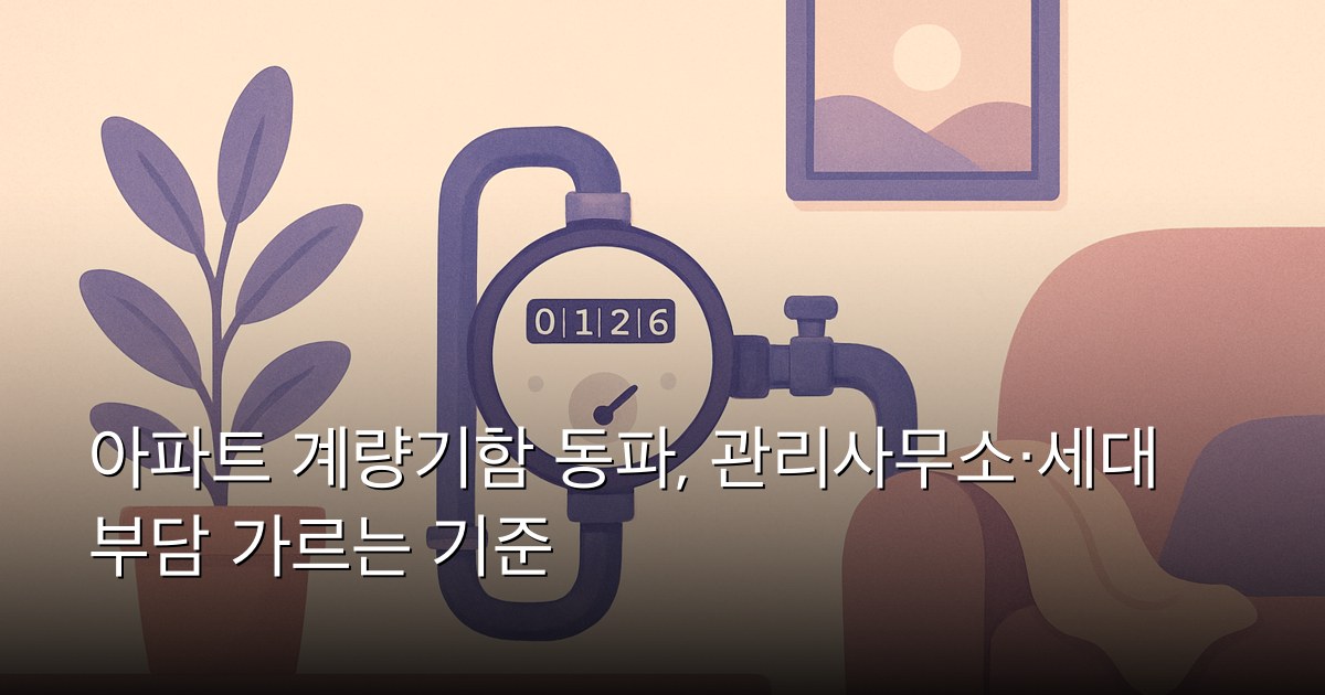 아파트 계량기함 동파, 관리사무소·세대 부담 가르는 기준