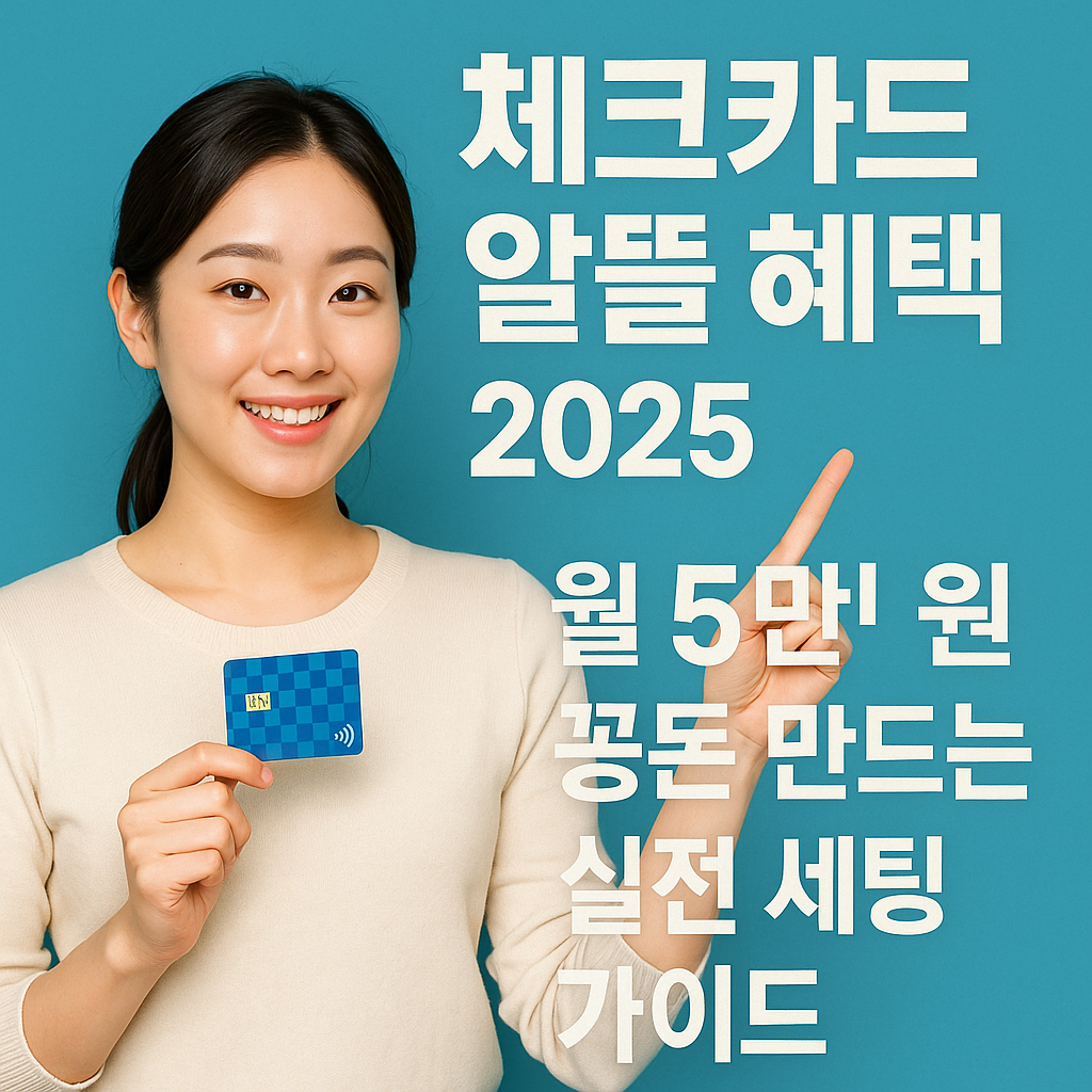 체크카드 알뜰 혜택 2025 | 월 5만 원 꽁돈 만드는 실전 세팅 가이드