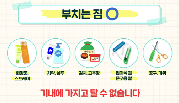 항공사 별 수하물 위탁 수하물 규정 금지물품