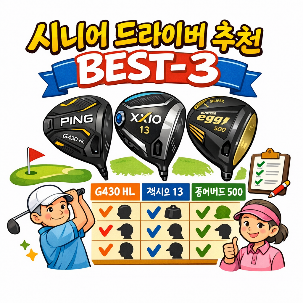 시니어 드라이버 추천 BEST-3｜비교표로 내게 맞는 모델 바로 고르는 법