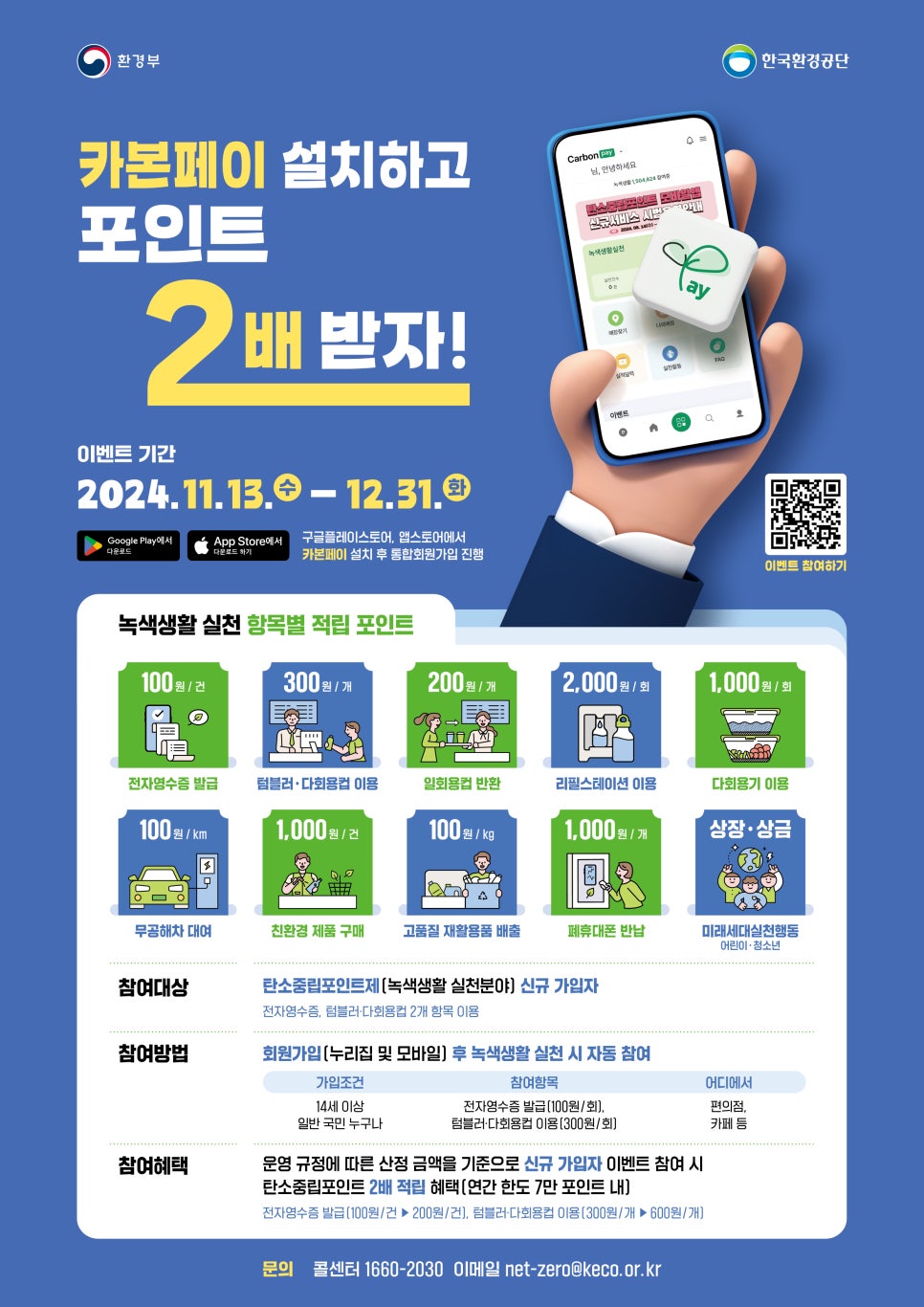 카본페이가입-포스터활용-에코머니포인트적립-이벤트포스터-2배포인트립