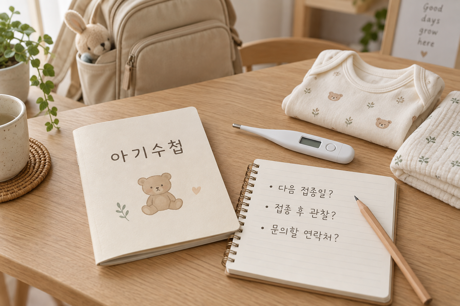 아기접종을 위한 외출준비물