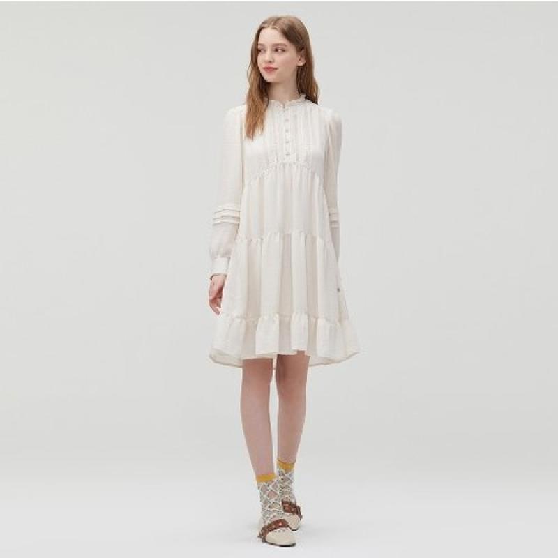 써스데이아일랜드 레이스 핀턱 블록 미니원피스 T232MOP143W