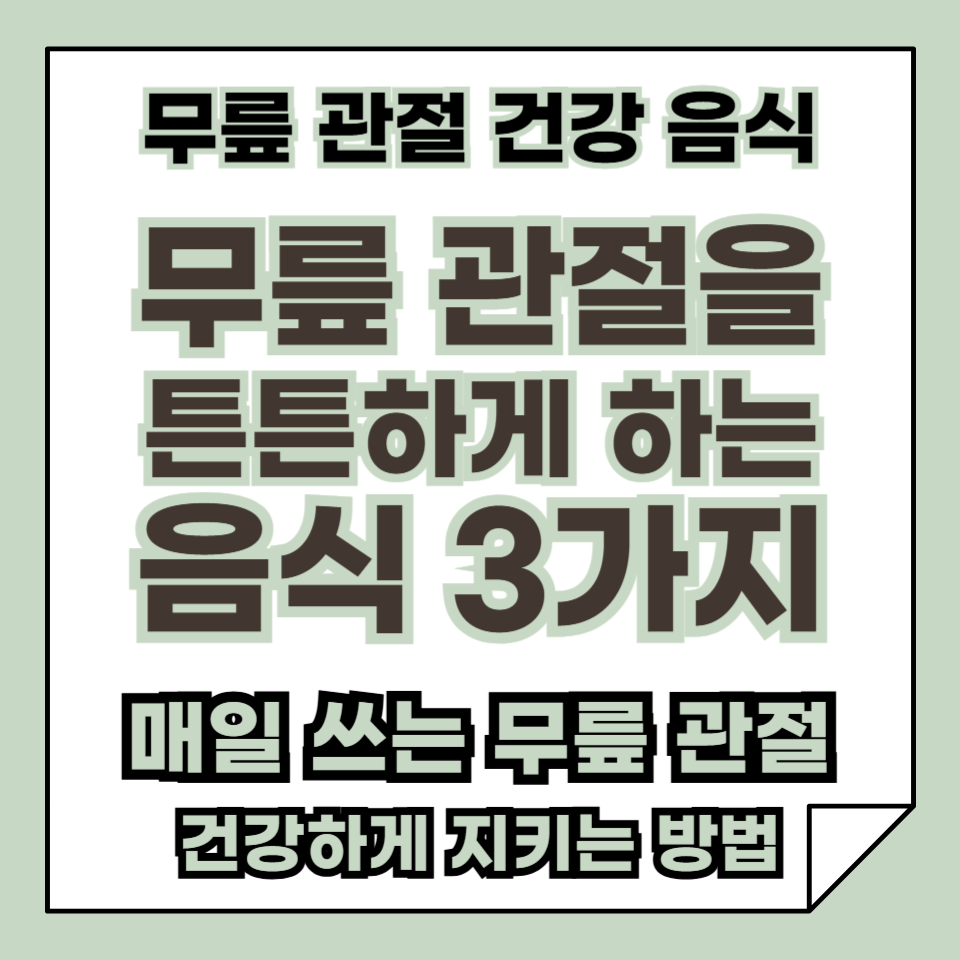 매일 쓰는 무릎 관절, 건강하게 지키는 방법 ❘ 관절을 튼튼하게 하는 음식 3가지
