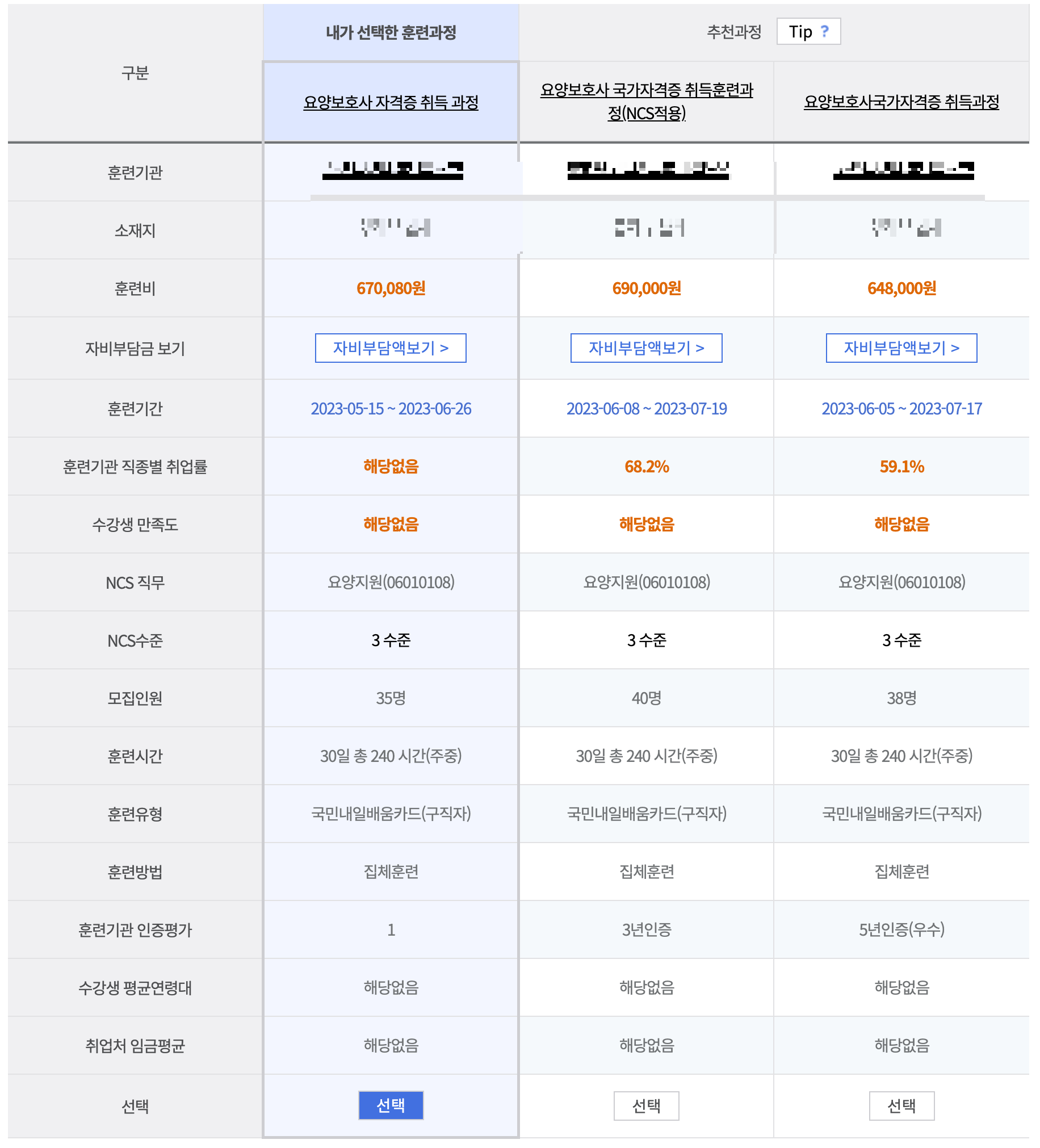 내일배움카드 수강신청