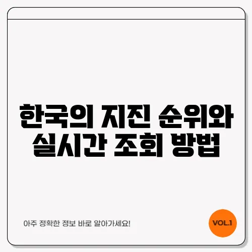 한국의 지진 순위와 실시간 조회 방법