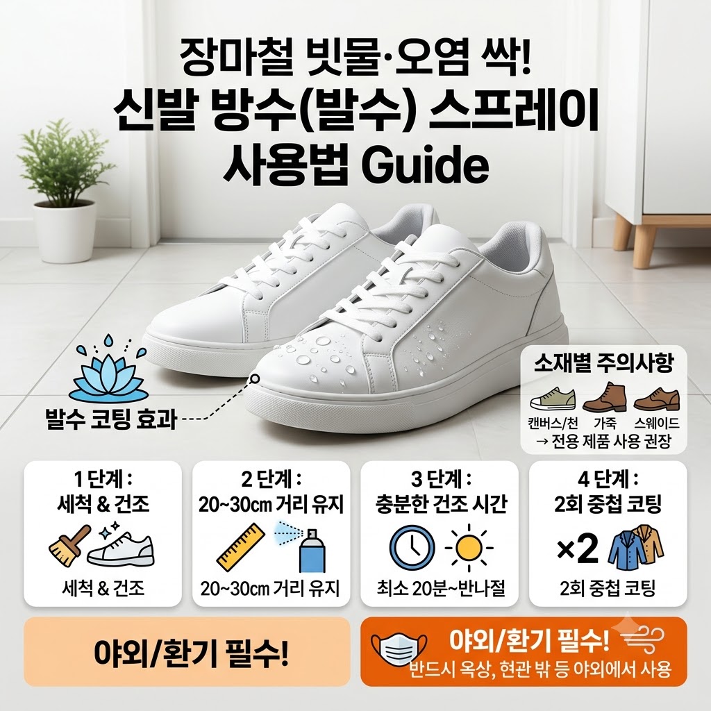 장마철 신발 발수 스프레이