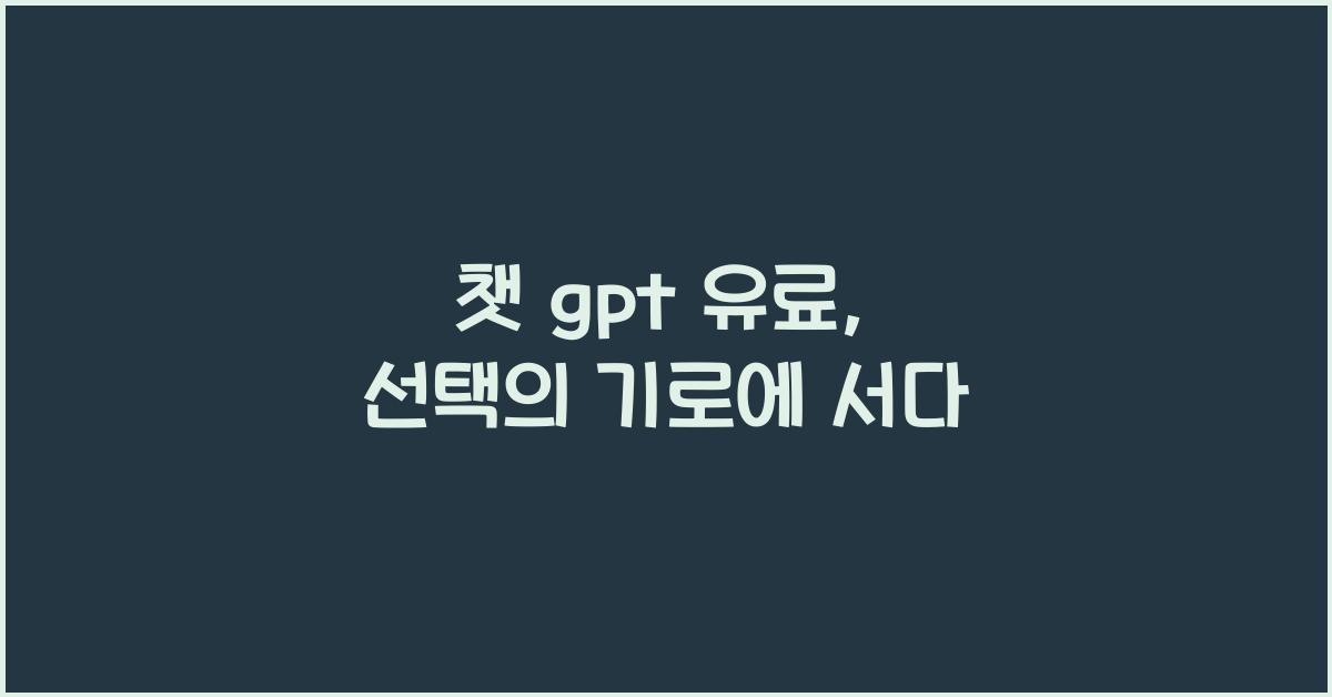 챗 gpt 유료