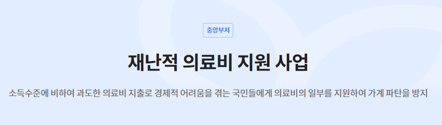 재난적 의료비 지원사업