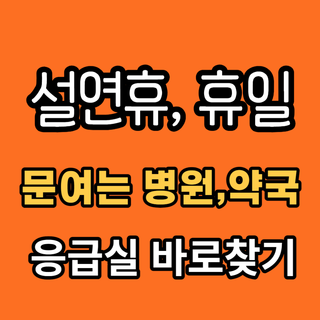 설연휴 문여는 병원