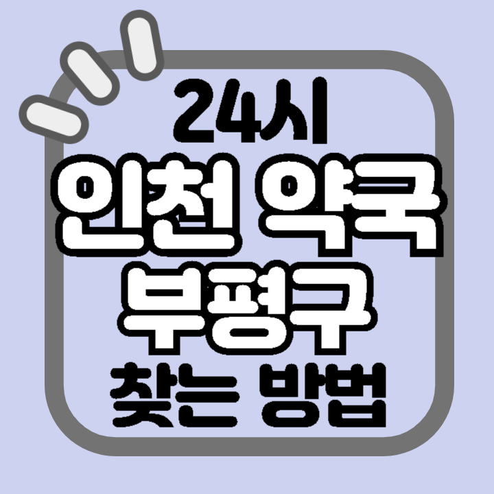 인천 부평구 24시 야간 주말 공휴일 명절 추석 설 약국 병원 동물병원 찾기