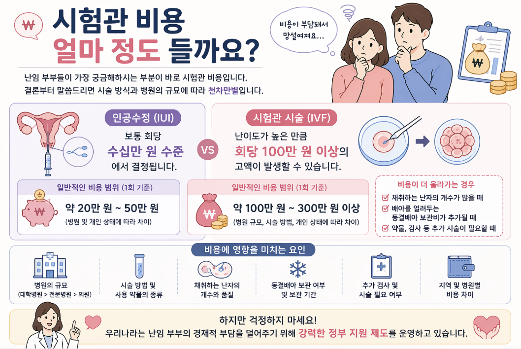시험관 시술 비용 얼마 인공수정 비용 IVF 가격 비교 100만원 300만원 정리