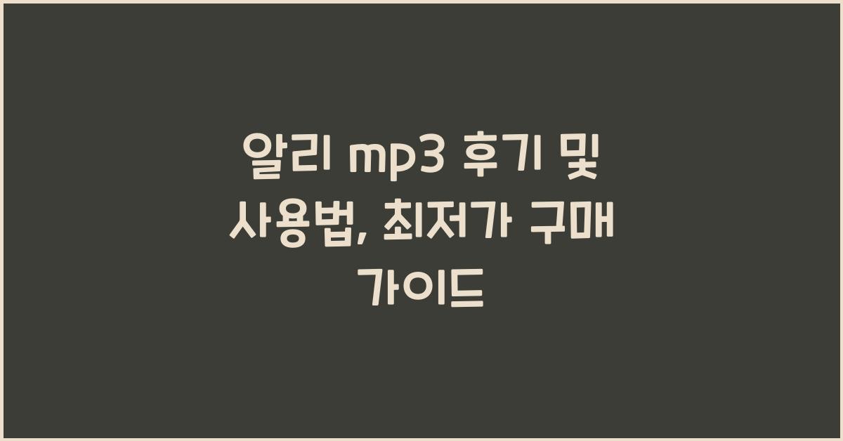 알리 mp3 후기