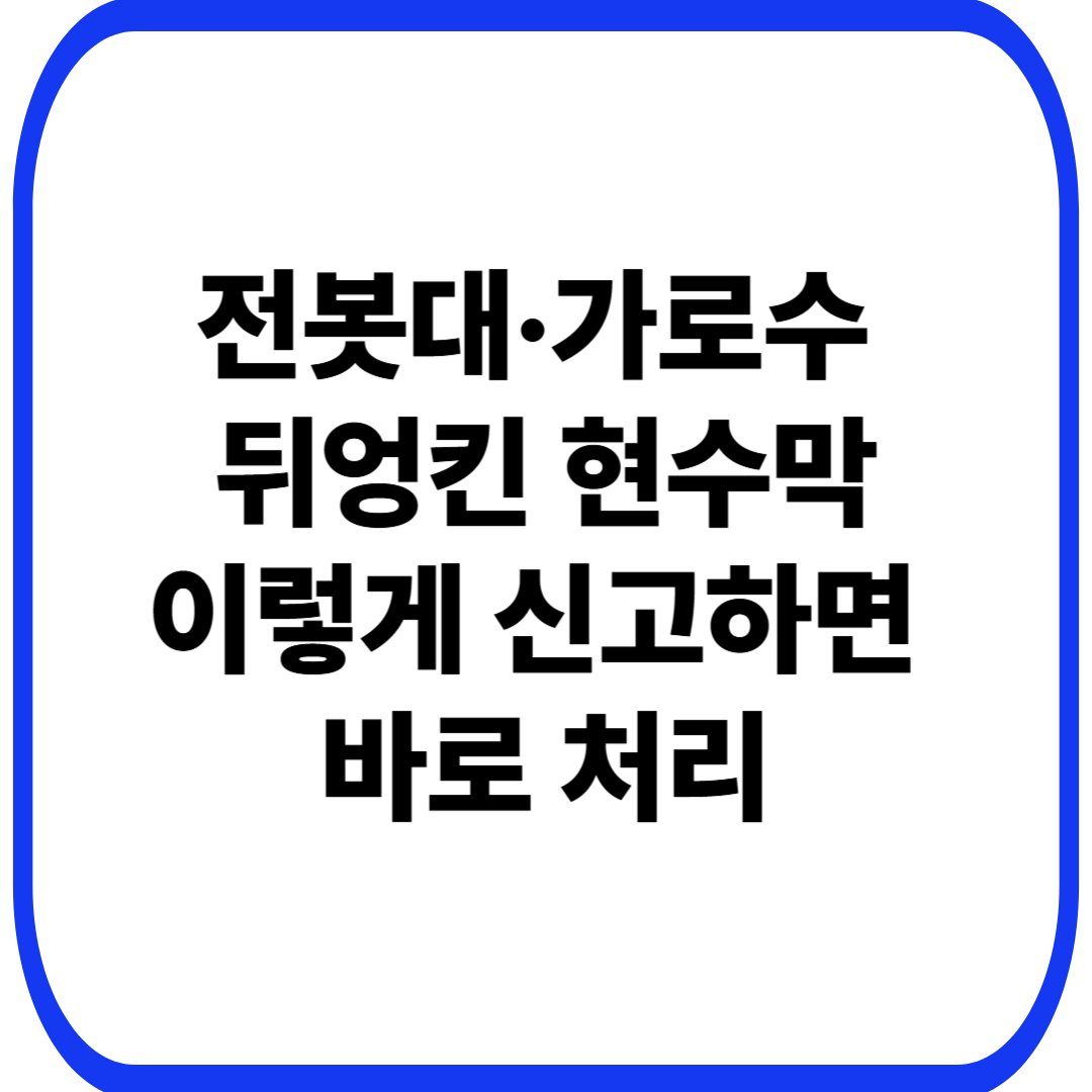 전봇대&middot;가로수 뒤엉킨 현수막
이렇게 신고하면 바로 처리