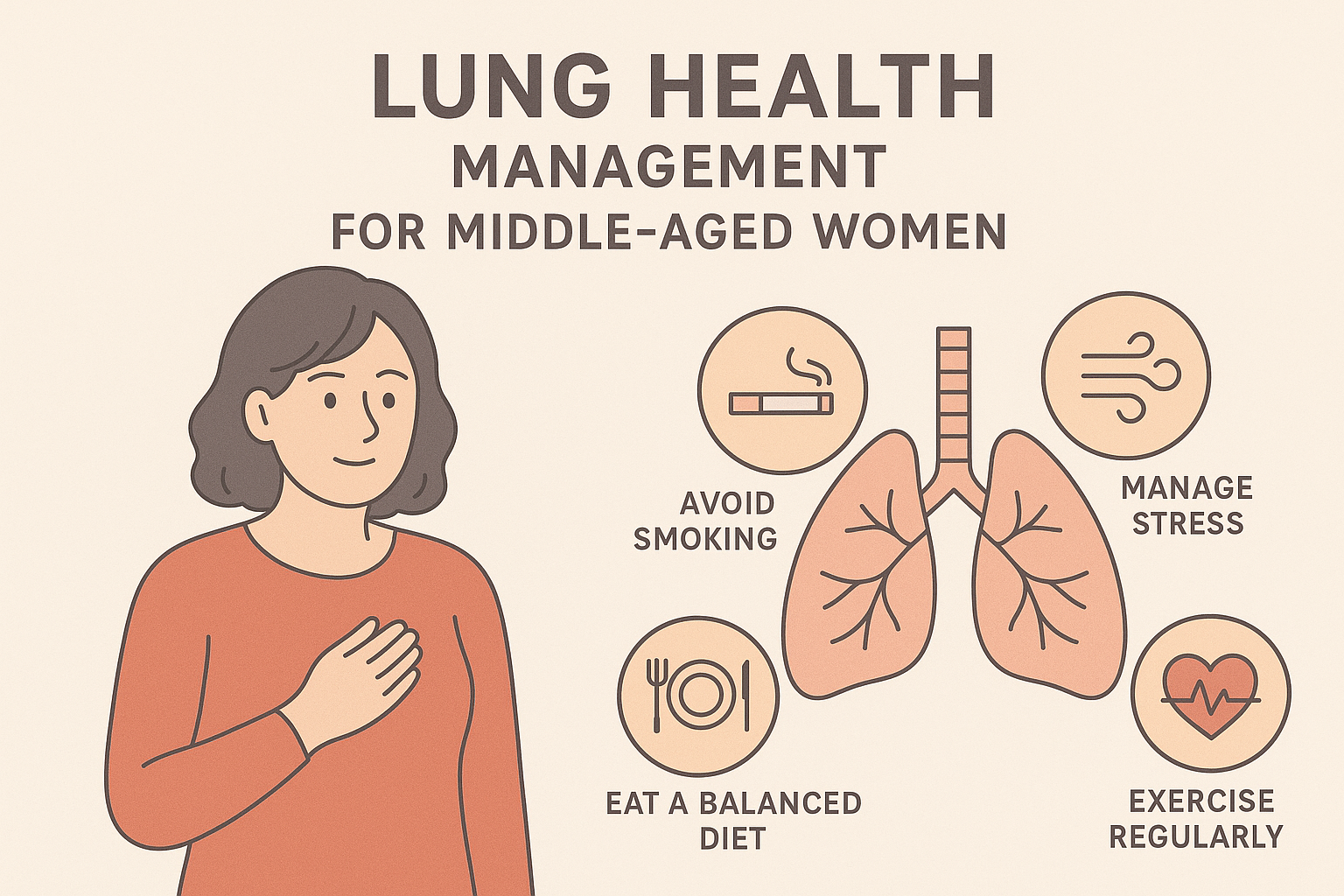 중년 여성의 폐암 관련 사진