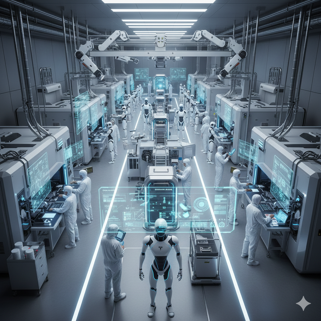 반도체 제조 공정에 투입된 휴머노이드 로봇