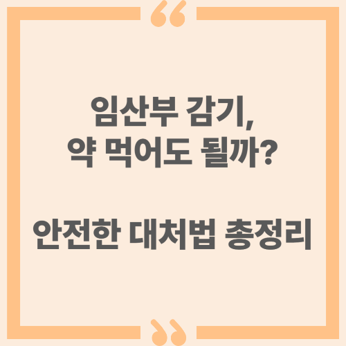 임산부 감기, 약 먹어도 될까? 안전한 대처법 총정리