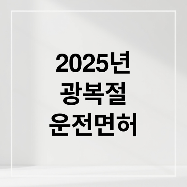 2025 광복절 운전면허 특별감면: 대상, 신청 방법 완벽 정리