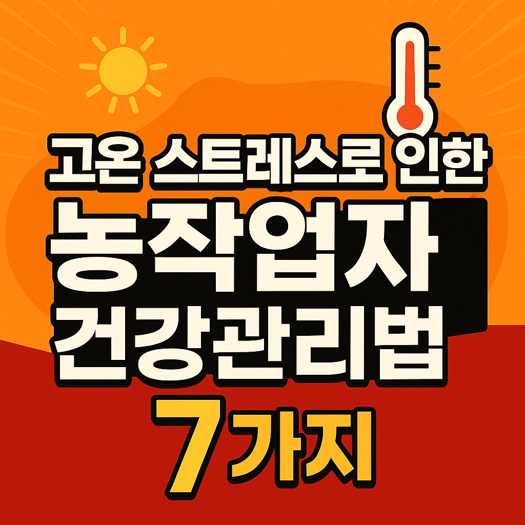 고온 스트레스로 인한 농작업자 건강관리법 7가지