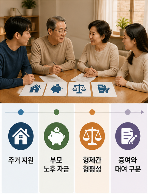 자녀 재산 증여 전 목적과 형제간 형평성 기준을 정하는 가족