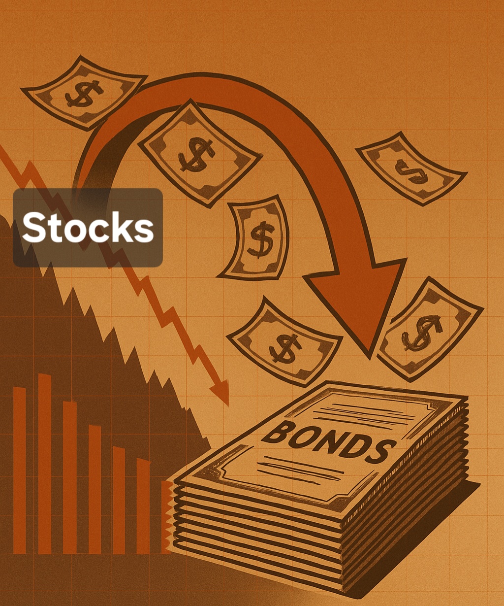 미국 증시 폭락과 채권 쏠림 현상 관련 이미지
