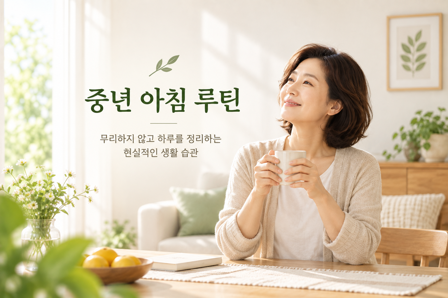 중년 아침 루틴, 무리하지 않고 하루를 정리하는 현실적인 생활 습관