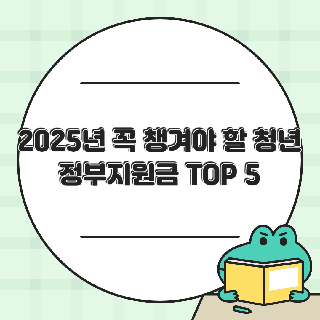2025년 꼭 챙겨야 할 청년 정부지원금 TOP 5