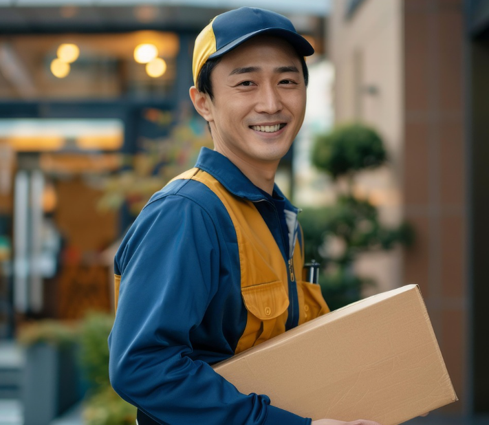 배송하는 모습