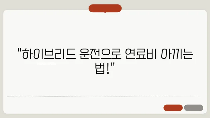 하이브리드 주유비 절감 운전법