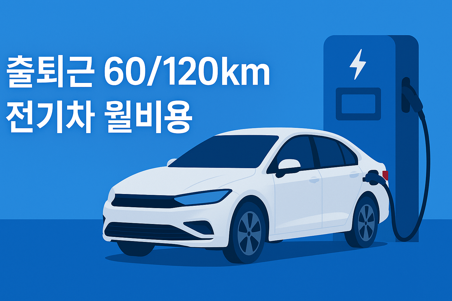 전기차 통근 월비용 가이드: 60/120km, 완속&middot;급속&middot;혼합 3시나리오 비교
