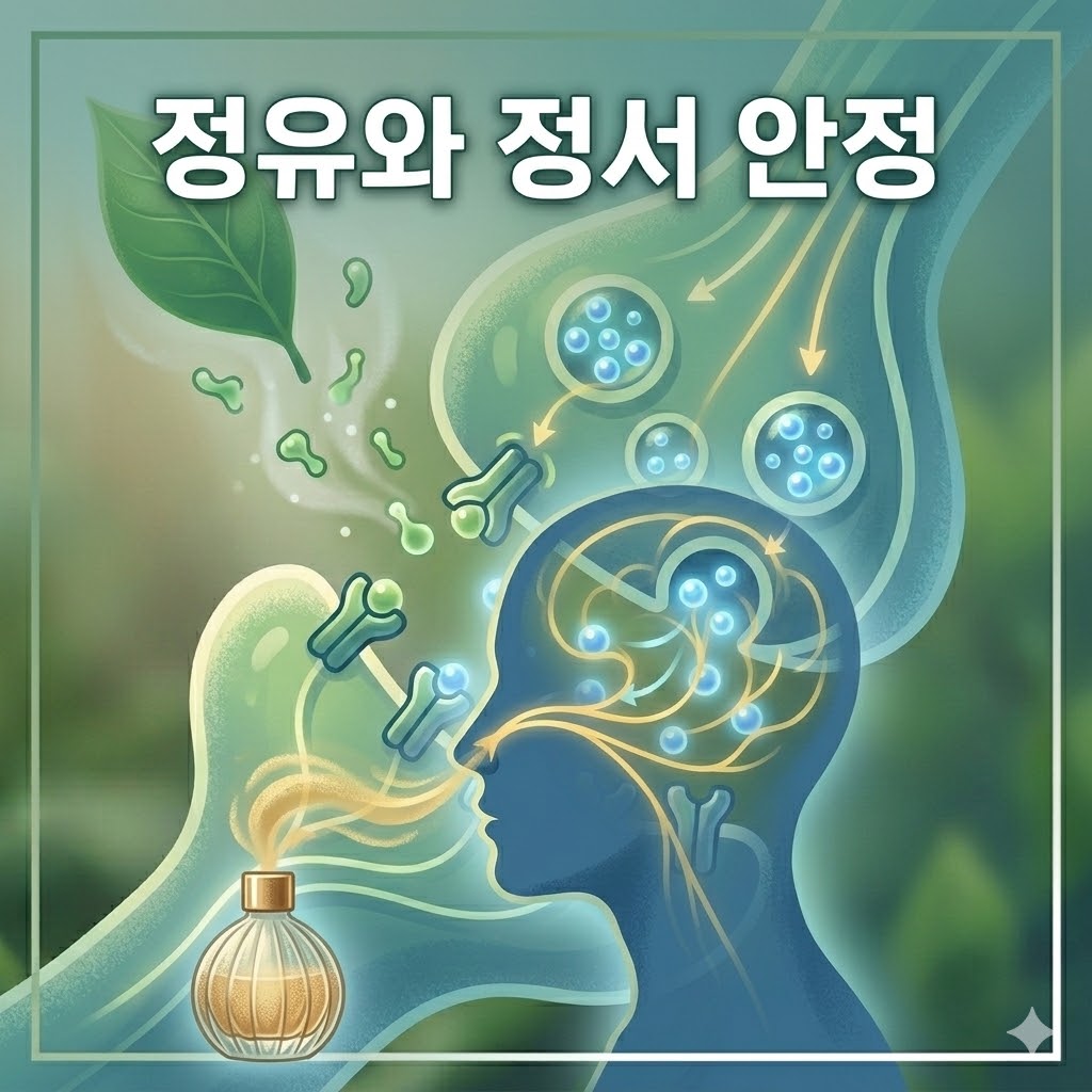 정유 흡입이 정서 안정 상태를 유도하는 생리적 과정