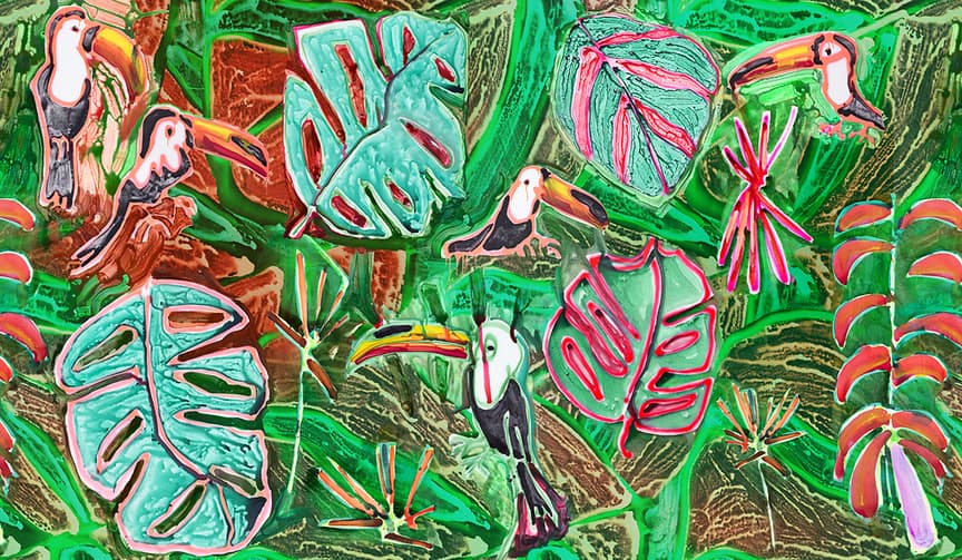 캐서린 번하트（Katherine Bernhardt）<Emerald Jungle>