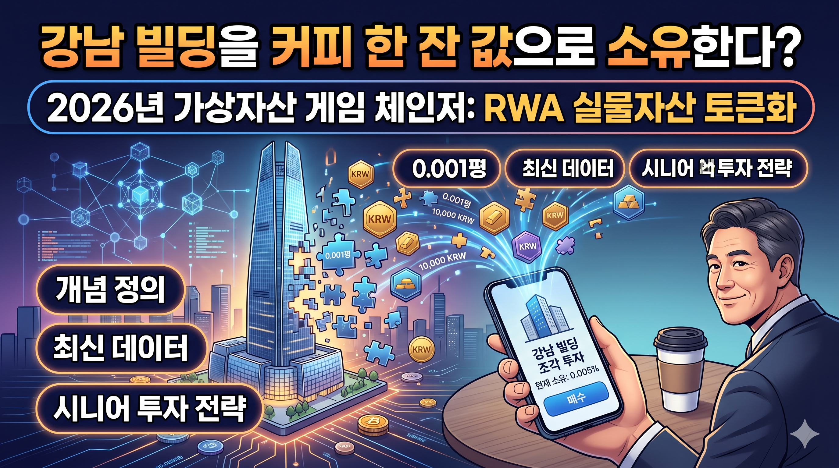 "2026년 RWA 실물자산 토큰화 및 강남 빌딩 조각 투자 가이드 썸네일"