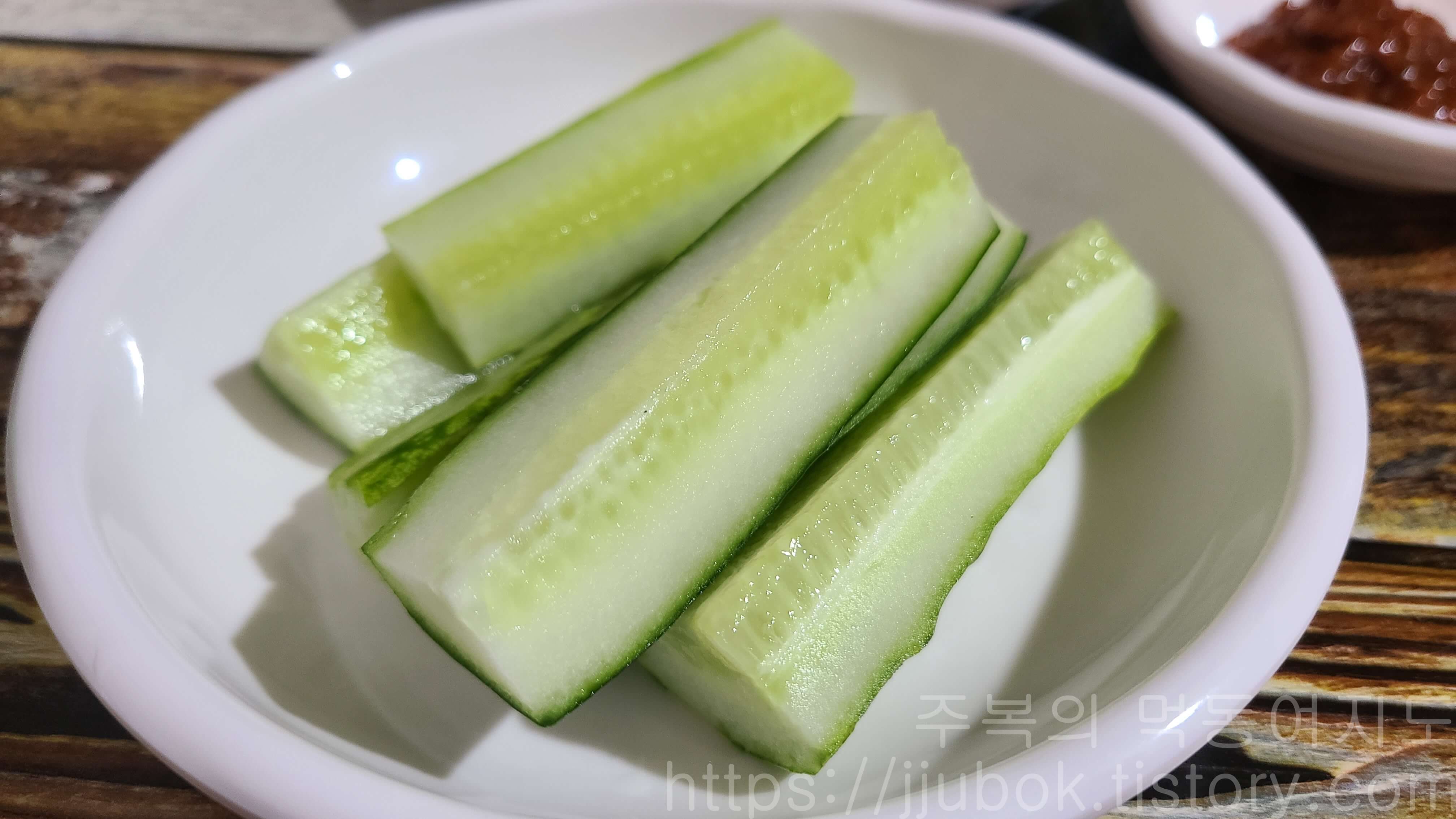 계산동-교대포차-밑반찬-오이