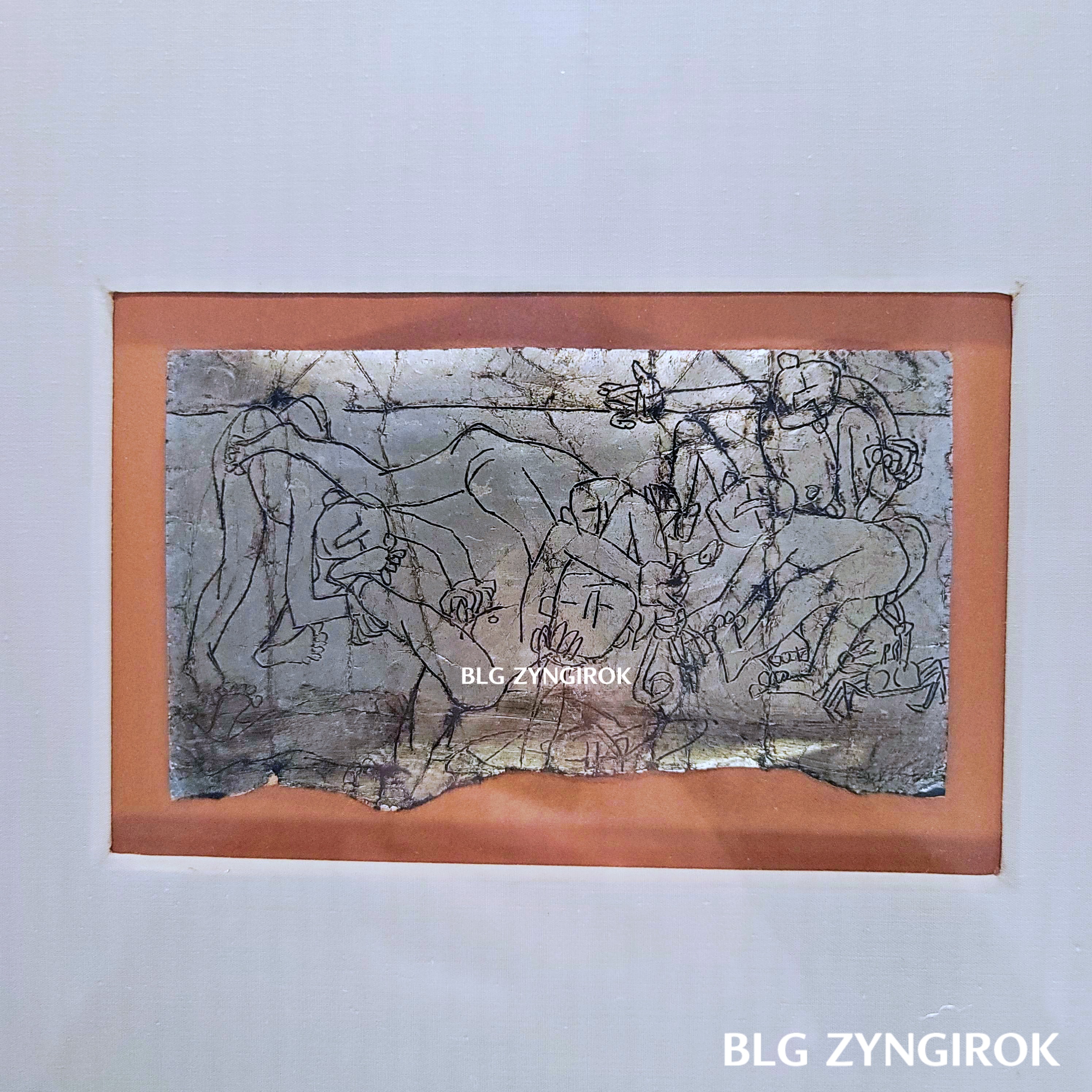 쓰다 이중섭 - 은지화 속 아이들이 그려져 있다.