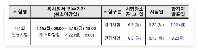 전남 교육청 시험일정