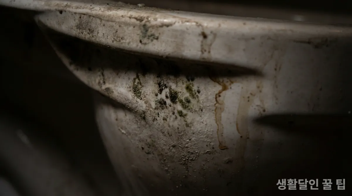 변기 림 아래 숨어있는 곰팡이와 물때