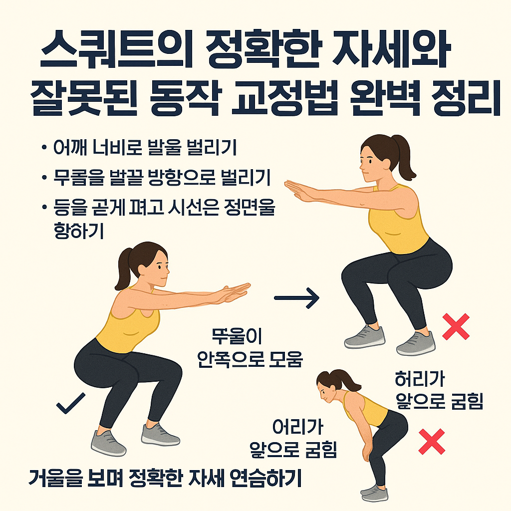 스쿼트의 정확한 자세와 잘못된 동작 교정법 완벽 정리