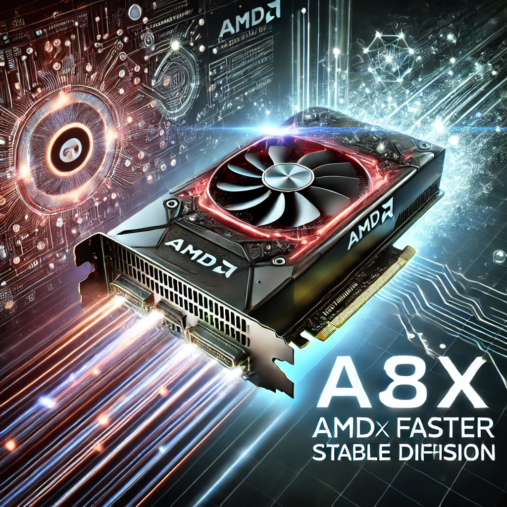 AMD GPU와 APU의 Stable Diffusion 최적화를 통해 최대 3.8배 빨라진 AI 이미지 생성 속도를 시각적으로 표현한 디지털 일러스트