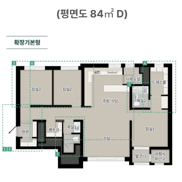 탑석 푸르지오 파크7 평면도