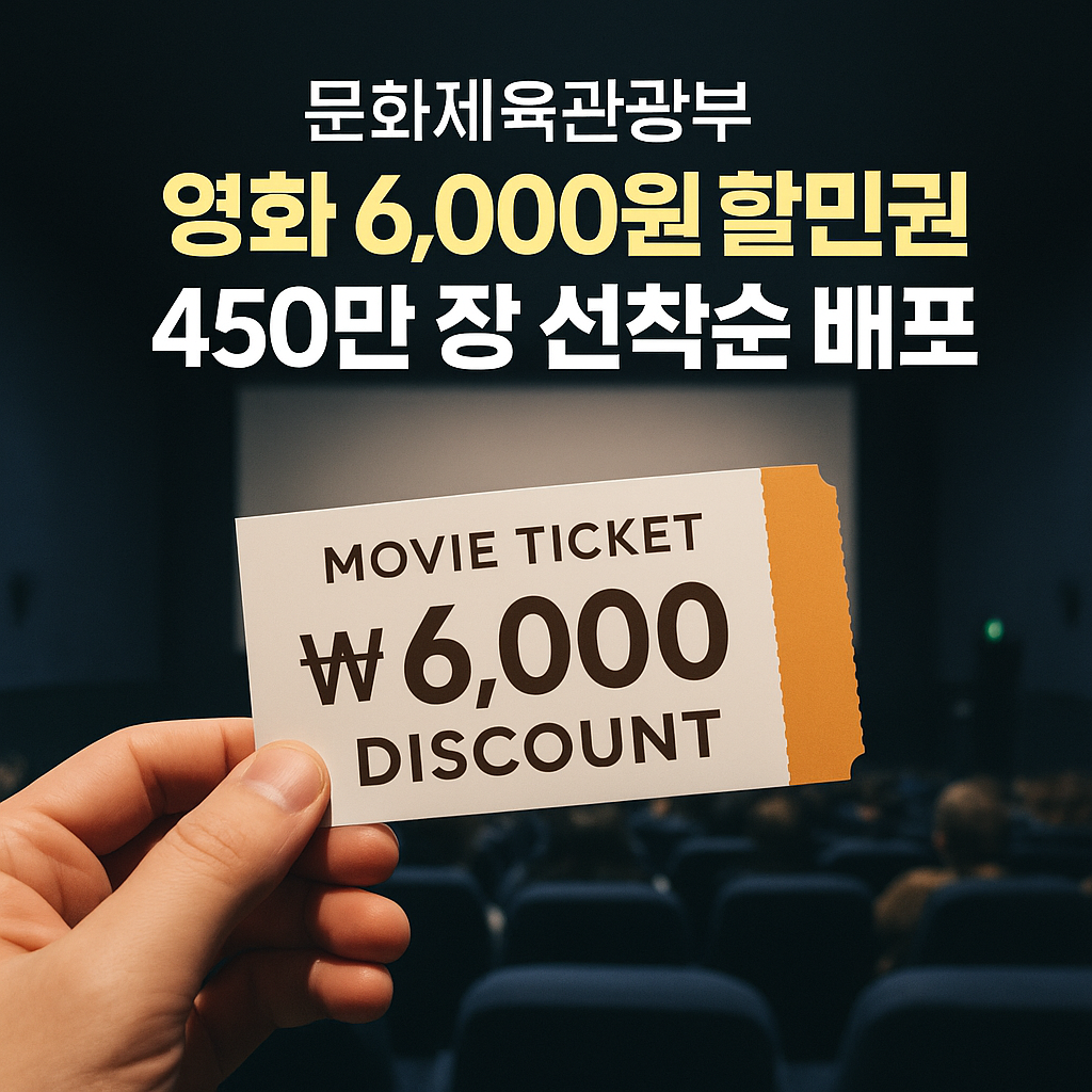 영화 6,000원 할인권 450만 장 선착순 배포