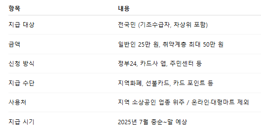 2025 전국민 재난지원금 25만원 받는 방법! (민생회복지원금)