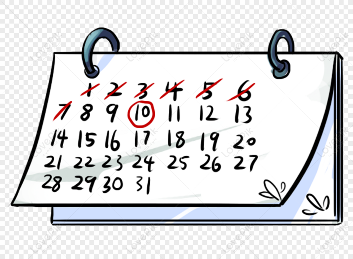 이륜차 정기검사 일정 확인을 위한 달력 체크 일러스트